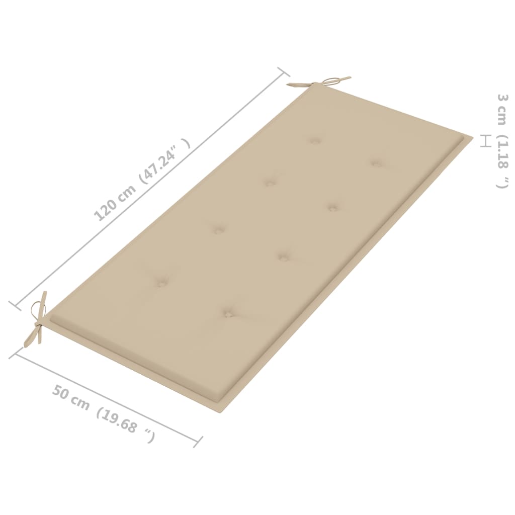 Tuinbank met kussen 120 cm bamboe Tuinbanken | Creëer jouw Trendy Thuis | Gratis bezorgd & Retour | Trendy.nl