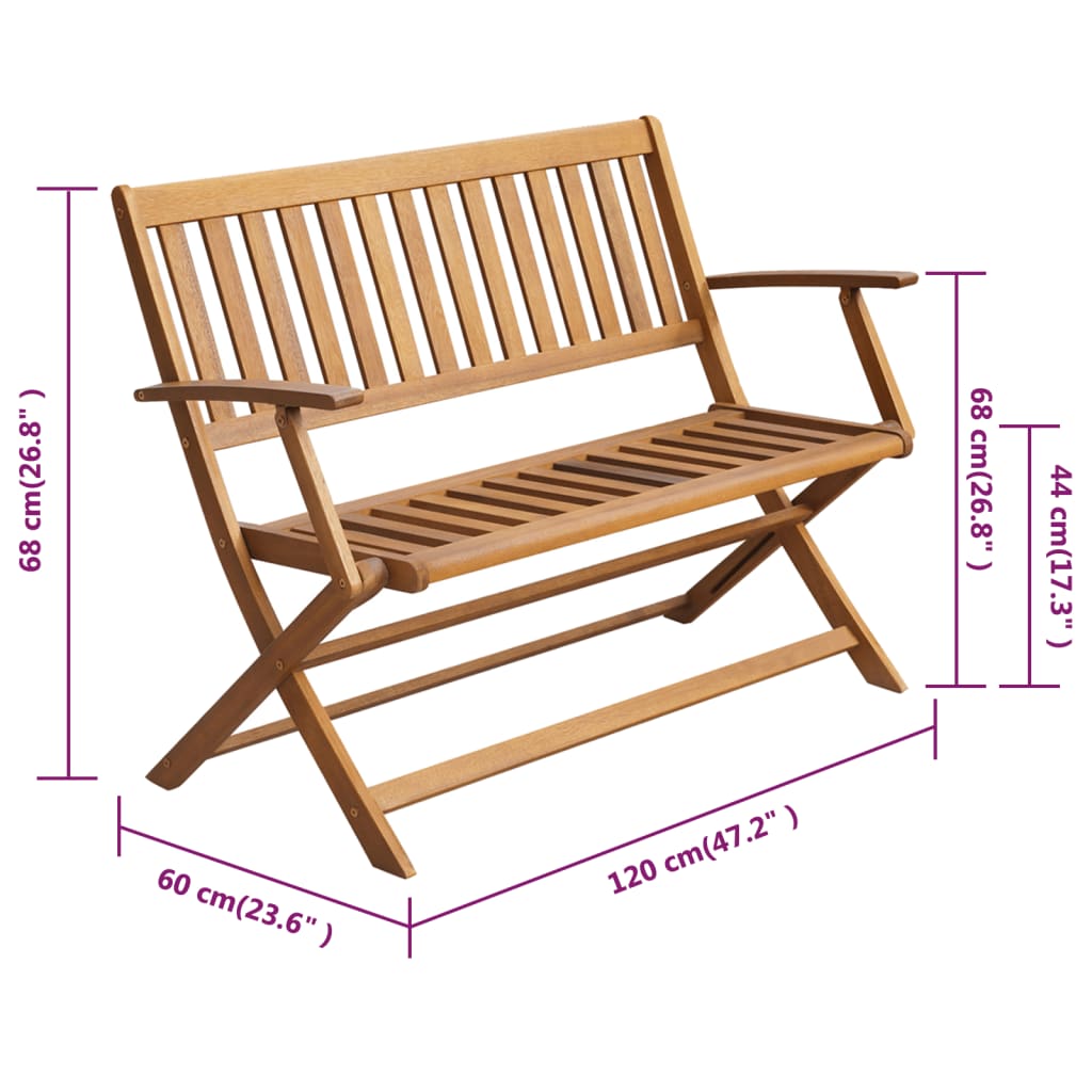 Tuinbank met kussen 120 cm massief acaciahout Tuinbanken | Creëer jouw Trendy Thuis | Gratis bezorgd & Retour | Trendy.nl