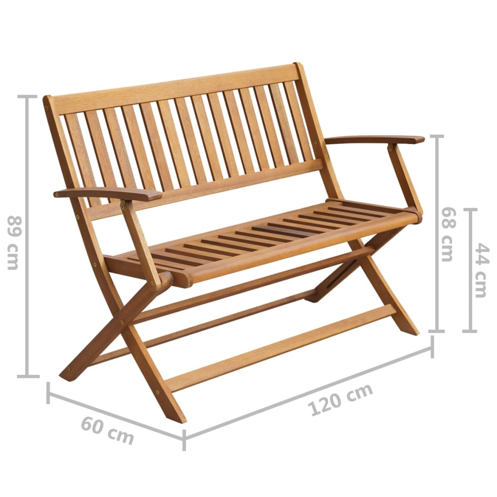 Tuinbank met kussen 120 cm massief acaciahout Tuinbanken | Creëer jouw Trendy Thuis | Gratis bezorgd & Retour | Trendy.nl