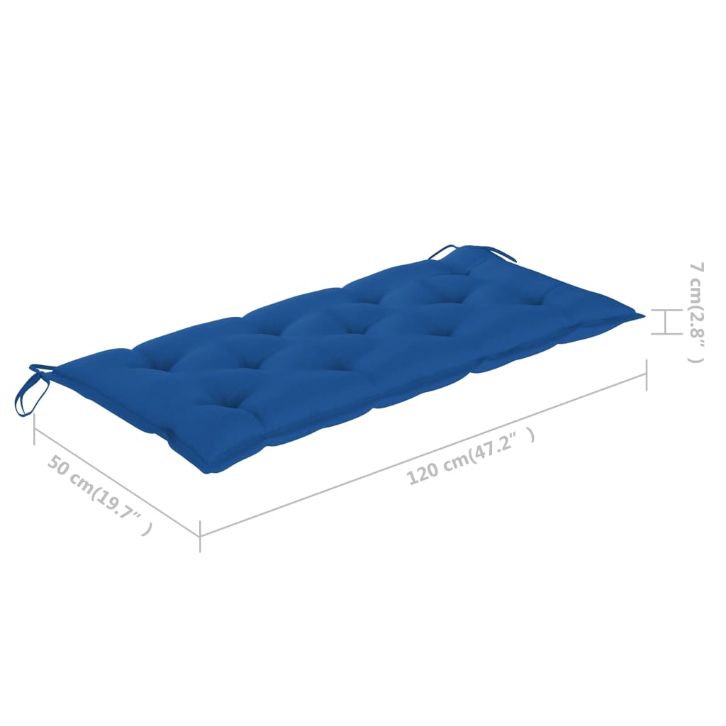 Tuinbank met kussen 120 cm massief acaciahout Tuinbanken | Creëer jouw Trendy Thuis | Gratis bezorgd & Retour | Trendy.nl