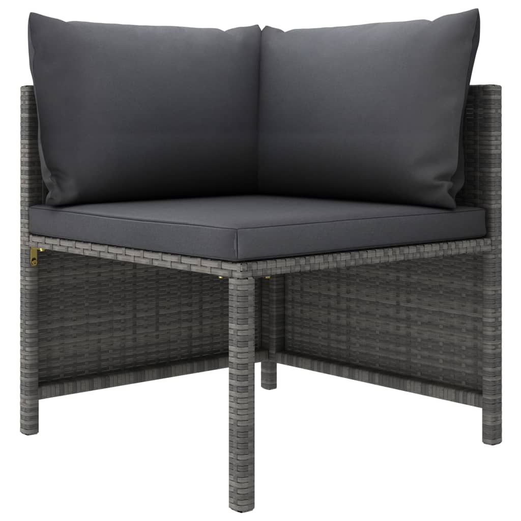 10-delige Loungeset met kussens poly rattan grijs Tuinsets | Creëer jouw Trendy Thuis | Gratis bezorgd & Retour | Trendy.nl