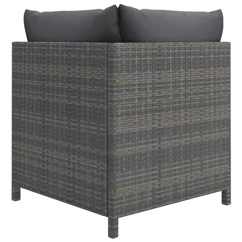 10-delige Loungeset met kussens poly rattan grijs Tuinsets | Creëer jouw Trendy Thuis | Gratis bezorgd & Retour | Trendy.nl