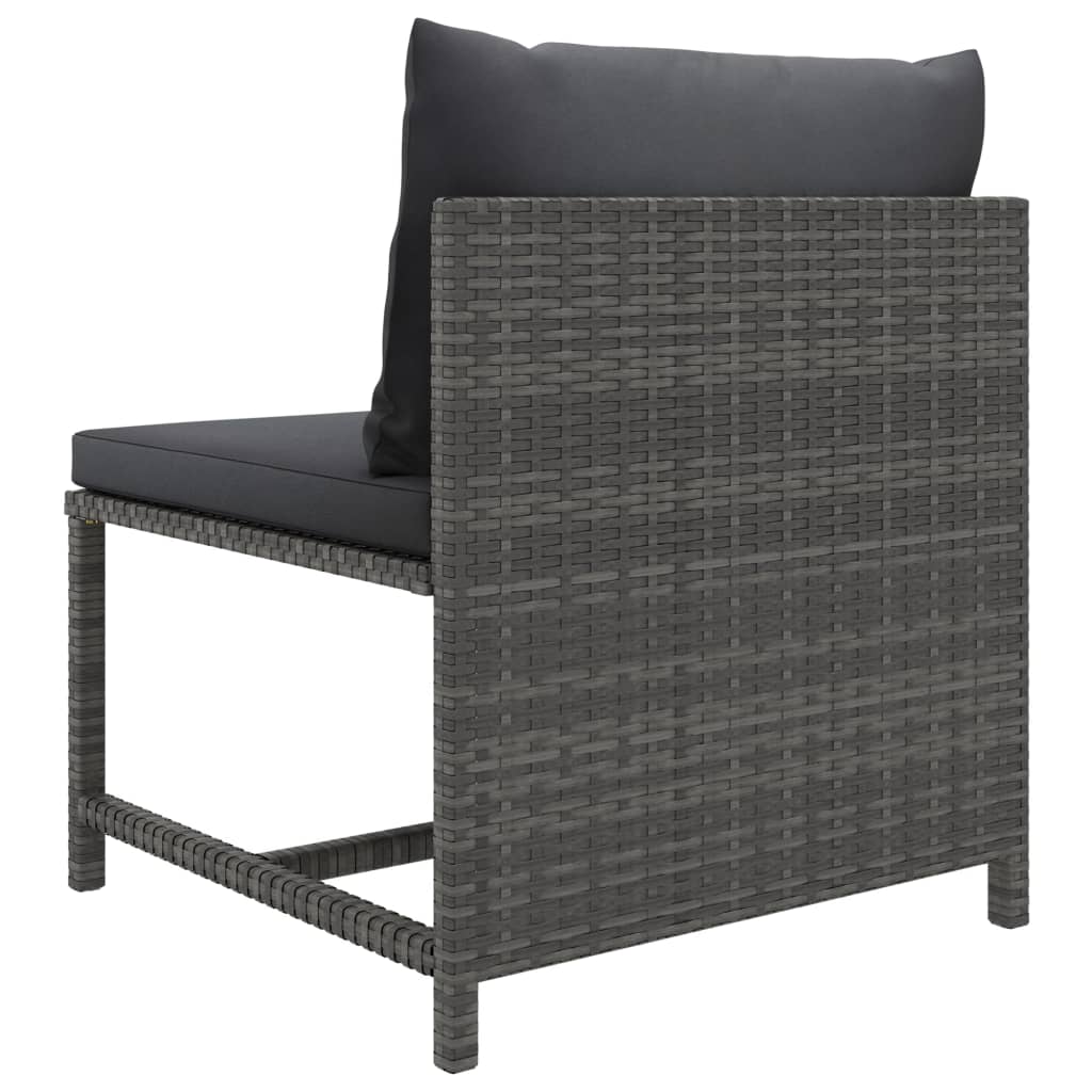 10-delige Loungeset met kussens poly rattan grijs Tuinsets | Creëer jouw Trendy Thuis | Gratis bezorgd & Retour | Trendy.nl