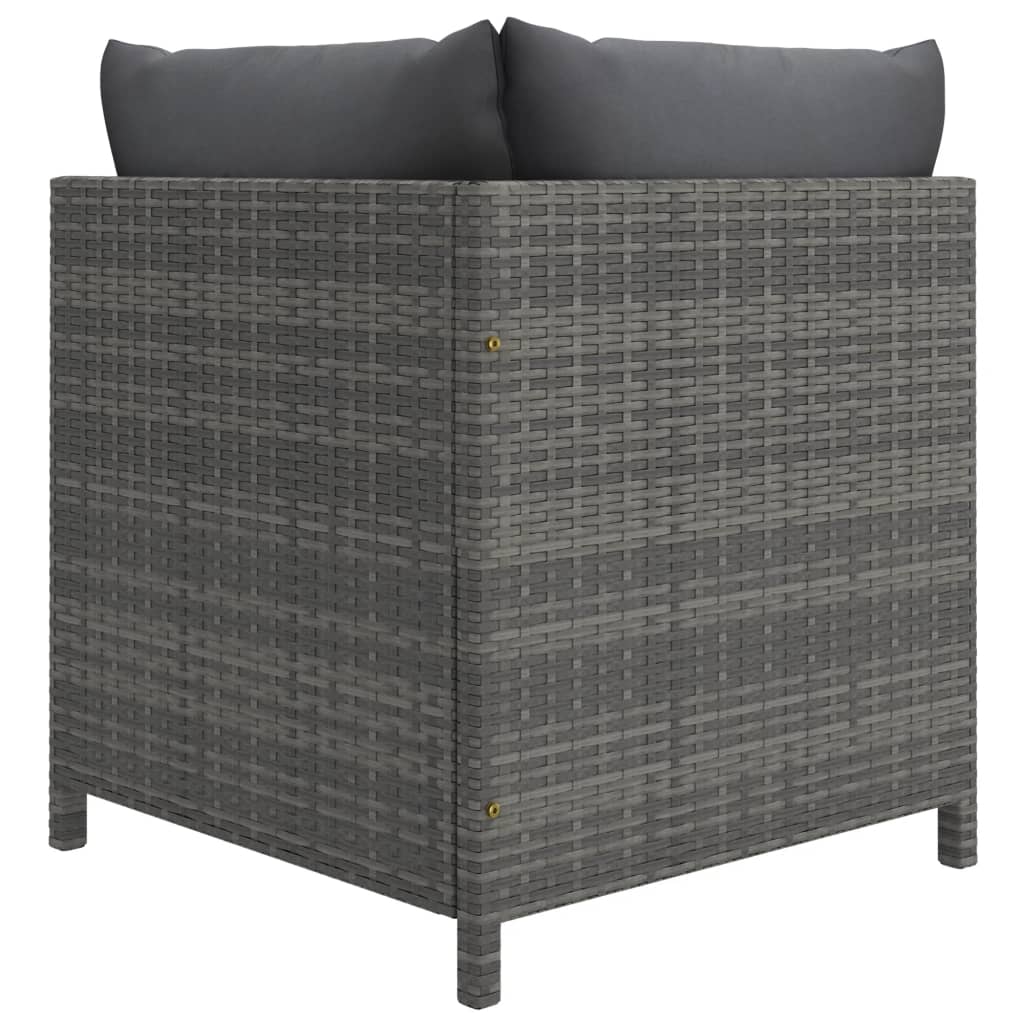 12-delige Loungeset met kussens poly rattan grijs Tuinsets | Creëer jouw Trendy Thuis | Gratis bezorgd & Retour | Trendy.nl