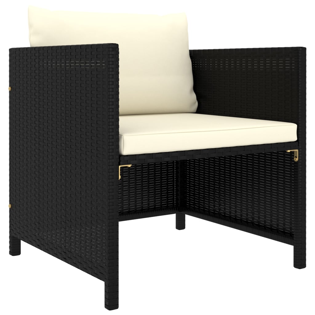 8-delige Loungeset met kussens poly rattan zwart Tuinsets | Creëer jouw Trendy Thuis | Gratis bezorgd & Retour | Trendy.nl