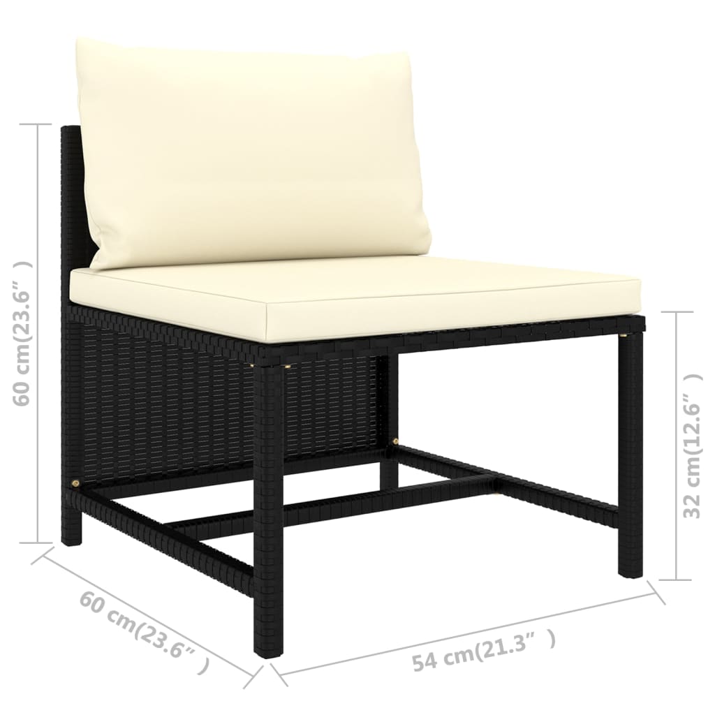 8-delige Loungeset met kussens poly rattan zwart Tuinsets | Creëer jouw Trendy Thuis | Gratis bezorgd & Retour | Trendy.nl