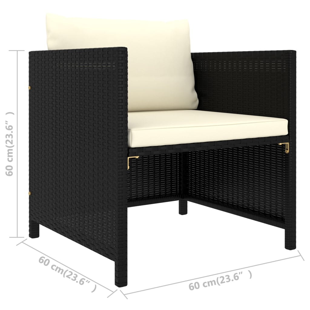 8-delige Loungeset met kussens poly rattan zwart Tuinsets | Creëer jouw Trendy Thuis | Gratis bezorgd & Retour | Trendy.nl