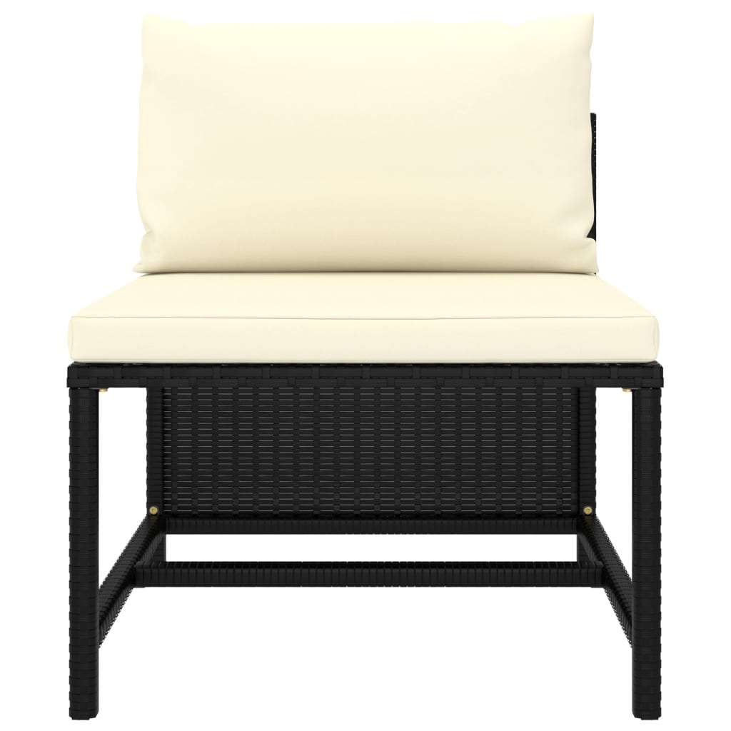 9-delige Loungeset met kussens poly rattan zwart Tuinsets | Creëer jouw Trendy Thuis | Gratis bezorgd & Retour | Trendy.nl