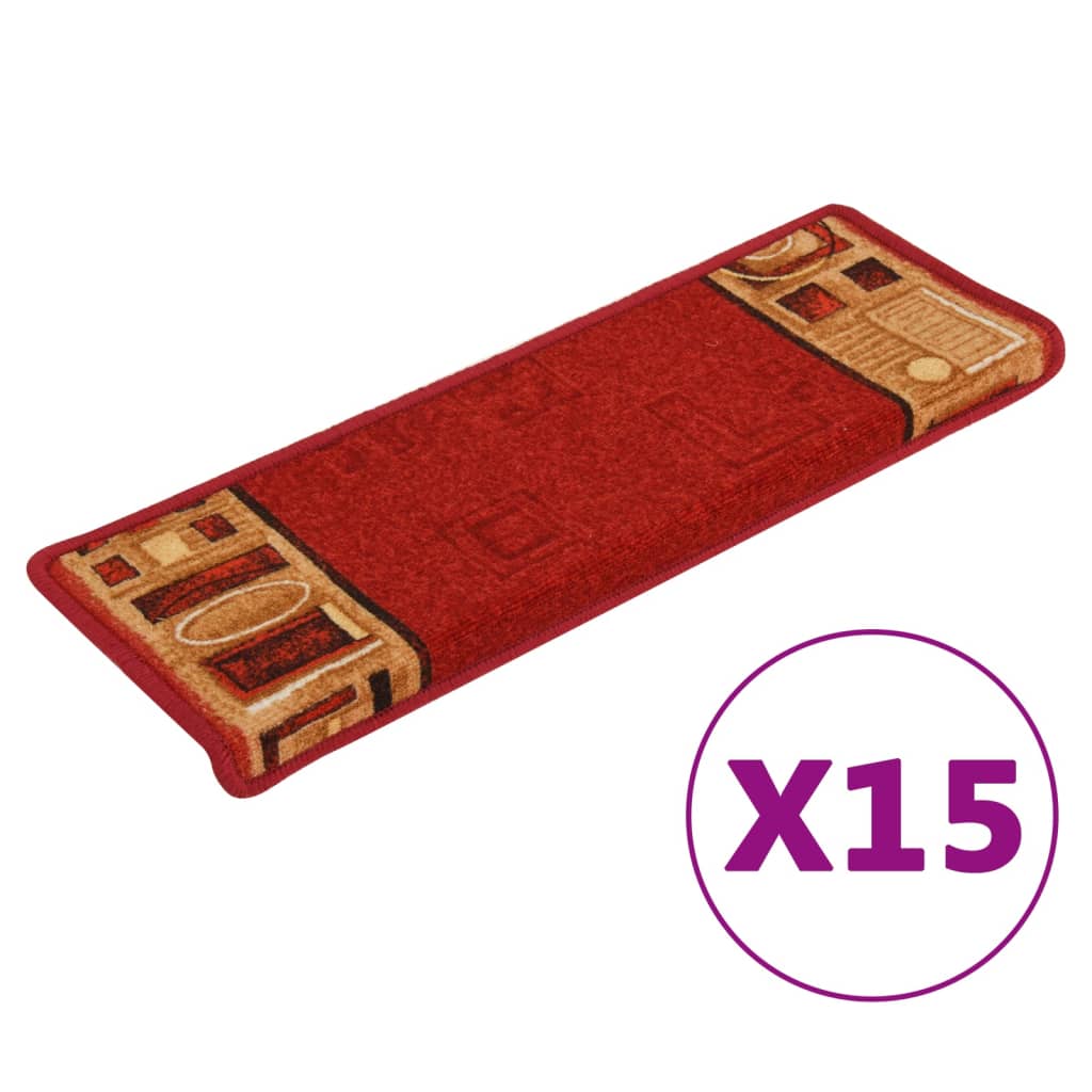 Trapmatten zelfklevend 15 st 65x21x4 cm rood Trapmatten | Creëer jouw Trendy Thuis | Gratis bezorgd & Retour | Trendy.nl