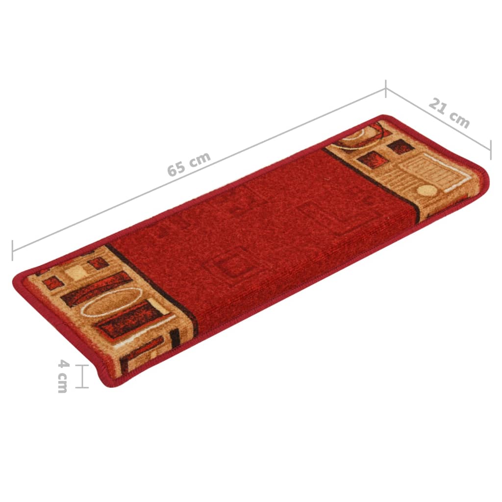 Trapmatten zelfklevend 15 st 65x21x4 cm rood Trapmatten | Creëer jouw Trendy Thuis | Gratis bezorgd & Retour | Trendy.nl