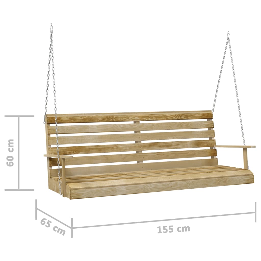 Schommelbank 155x65x60 cm geïmpregneerd grenenhout