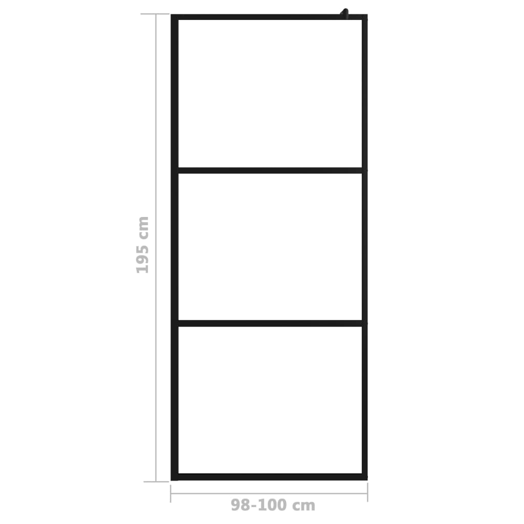 Inloopdouchewand transparant 100x195 cm ESG-glas zwart Douchewanden & -muren | Creëer jouw Trendy Thuis | Gratis bezorgd & Retour | Trendy.nl