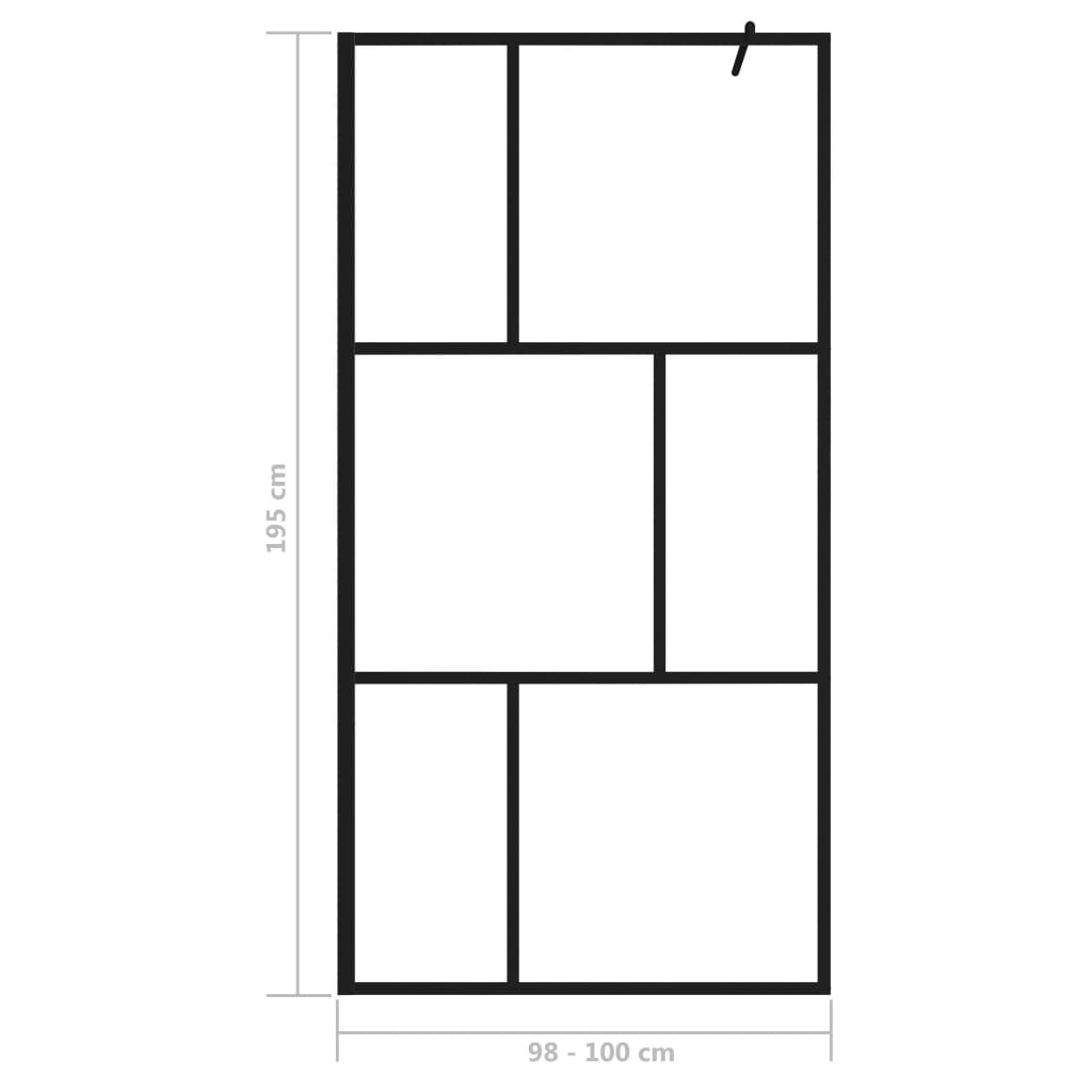 Inloopdouchewand 100x195 cm gehard glas zwart Douchewanden & -muren | Creëer jouw Trendy Thuis | Gratis bezorgd & Retour | Trendy.nl