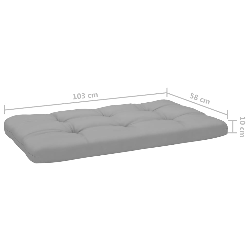 Tweezitsbank pallet met kussens grijs geïmpregneerd grenenhout