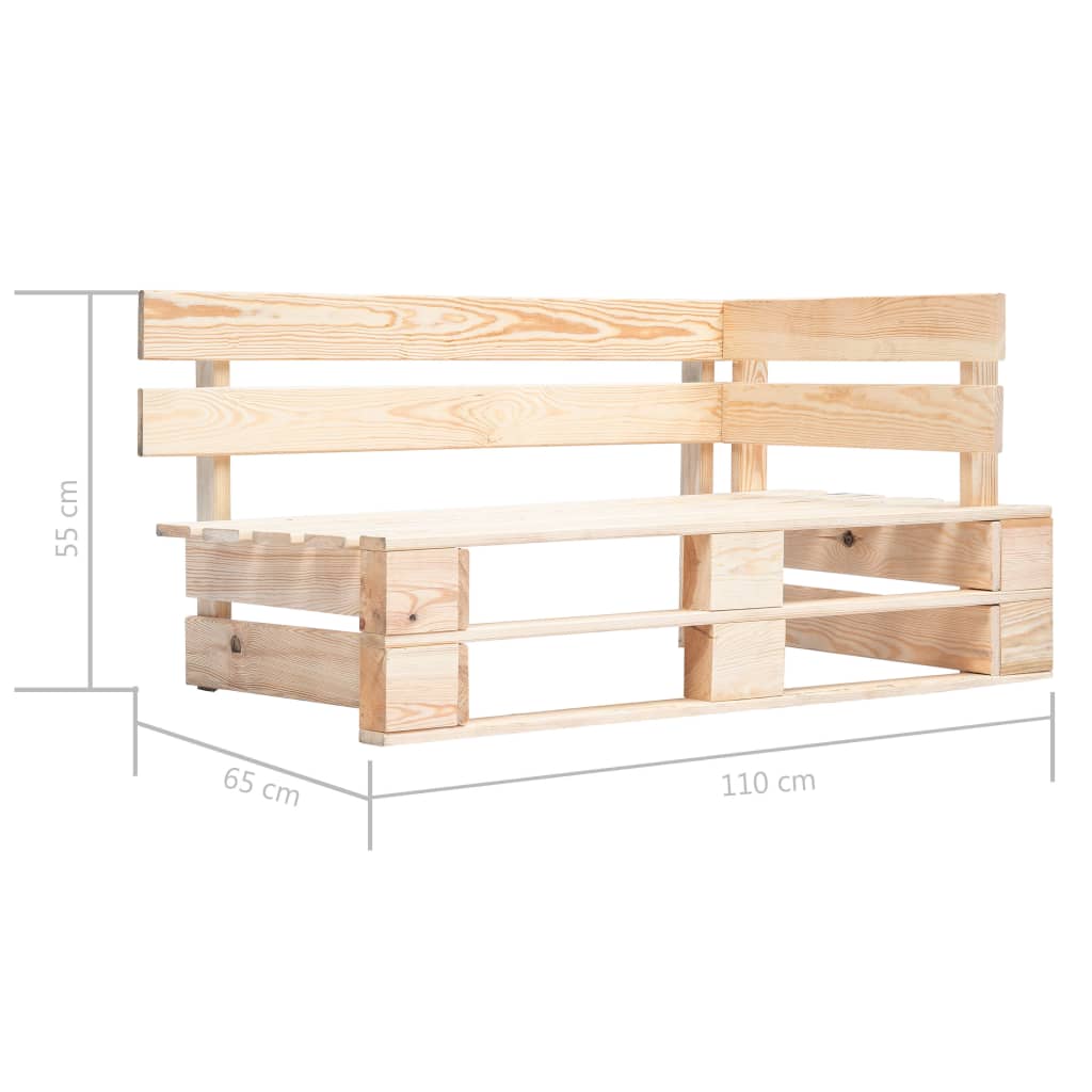 Tweezitsbank pallet met kussens geïmpregneerd grenenhout