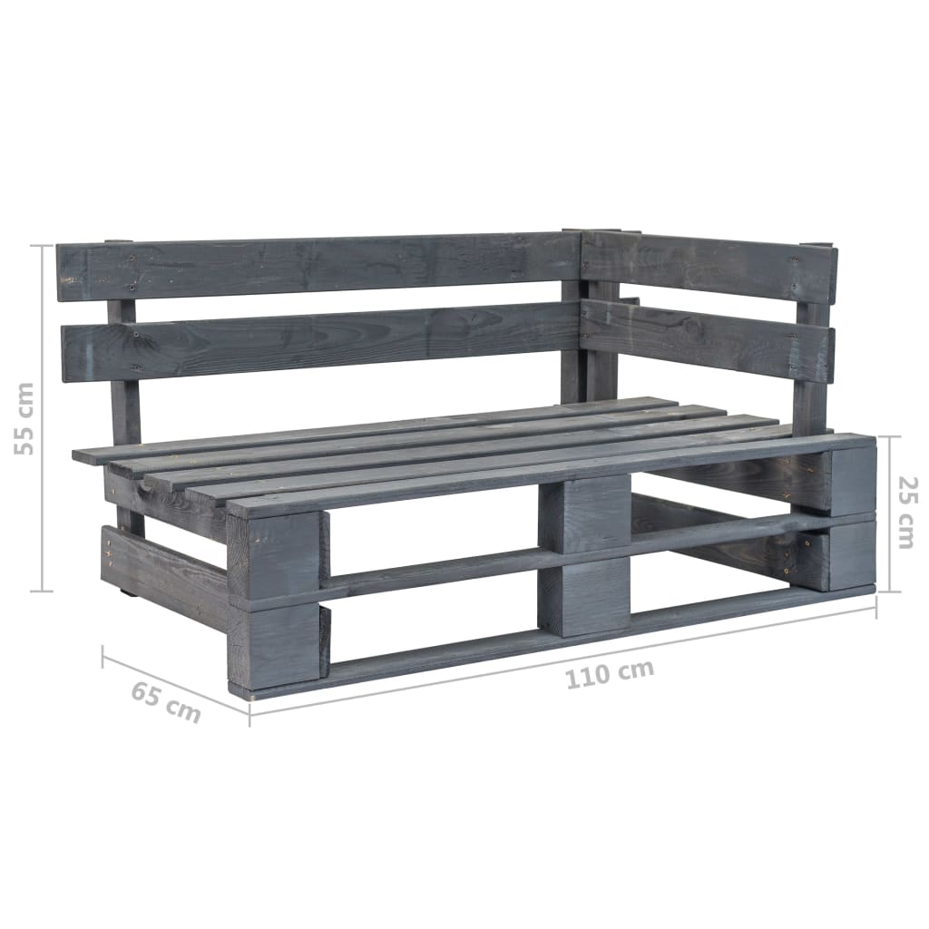 4-delige Loungeset pallet met kussens grijs geïmpregneerd hout Tuinsets | Creëer jouw Trendy Thuis | Gratis bezorgd & Retour | Trendy.nl