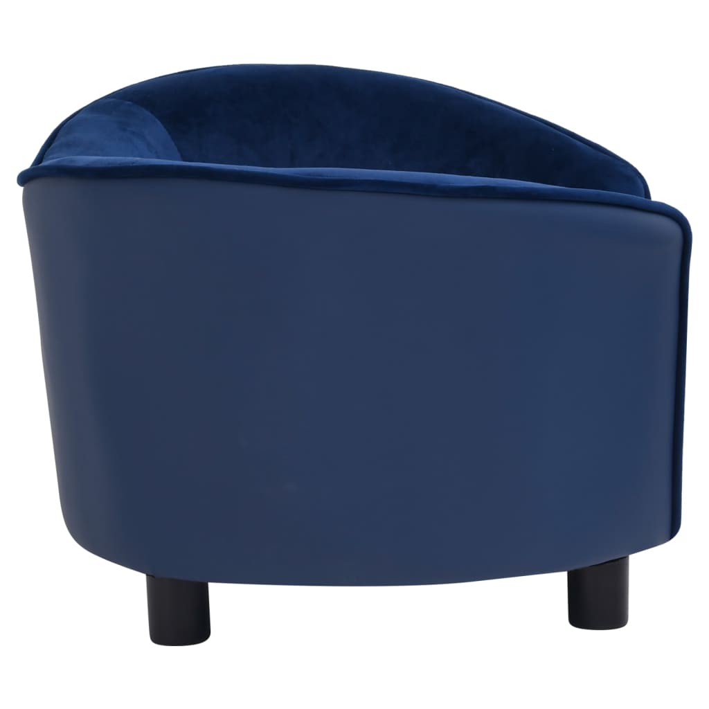 Hondenbank 69x49x40 cm pluche en kunstleer blauw Hondenmanden & -kussens | Creëer jouw Trendy Thuis | Gratis bezorgd & Retour | Trendy.nl