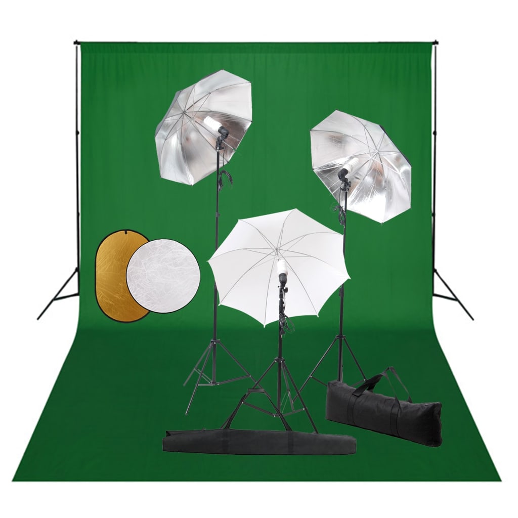 Fotostudioset met lampen, paraplu's, achtergrond en reflector Studioverlichting & flitsers | Creëer jouw Trendy Thuis | Gratis bezorgd & Retour | Trendy.nl