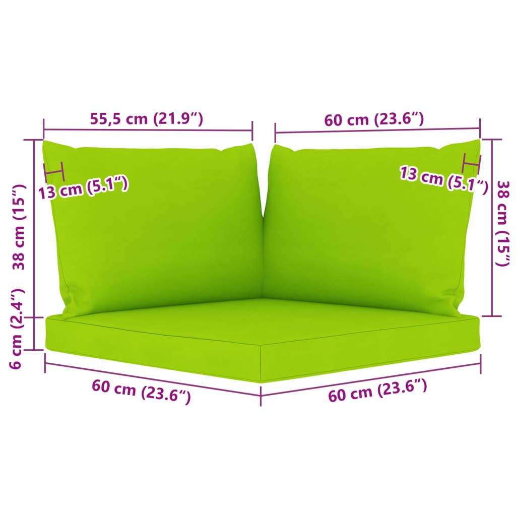 6-delige Loungeset met felgroene kussens