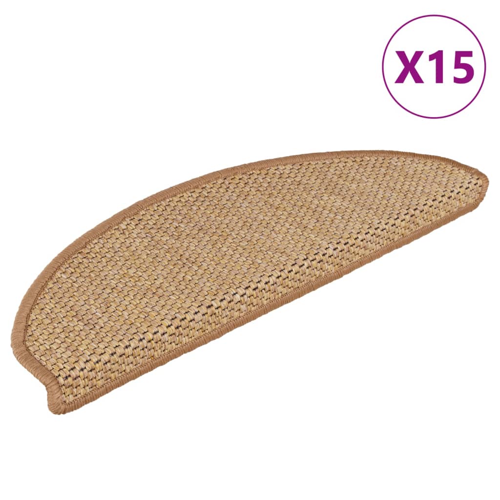 Trapmatten zelfklevend 15 st sisal-look 65x21x4 cm oranje Trapmatten | Creëer jouw Trendy Thuis | Gratis bezorgd & Retour | Trendy.nl