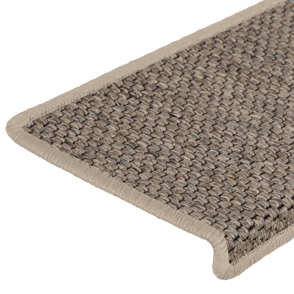 Trapmatten zelfklevend 15 st sisal-look 65x21x4 cm donkerbeige Trapmatten | Creëer jouw Trendy Thuis | Gratis bezorgd & Retour | Trendy.nl