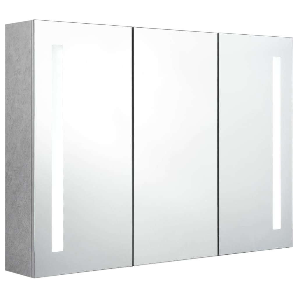 Badkamerkast met spiegel en LED 89x14x62 cm betongrijs Badkamerkaptafels | Creëer jouw Trendy Thuis | Gratis bezorgd & Retour | Trendy.nl