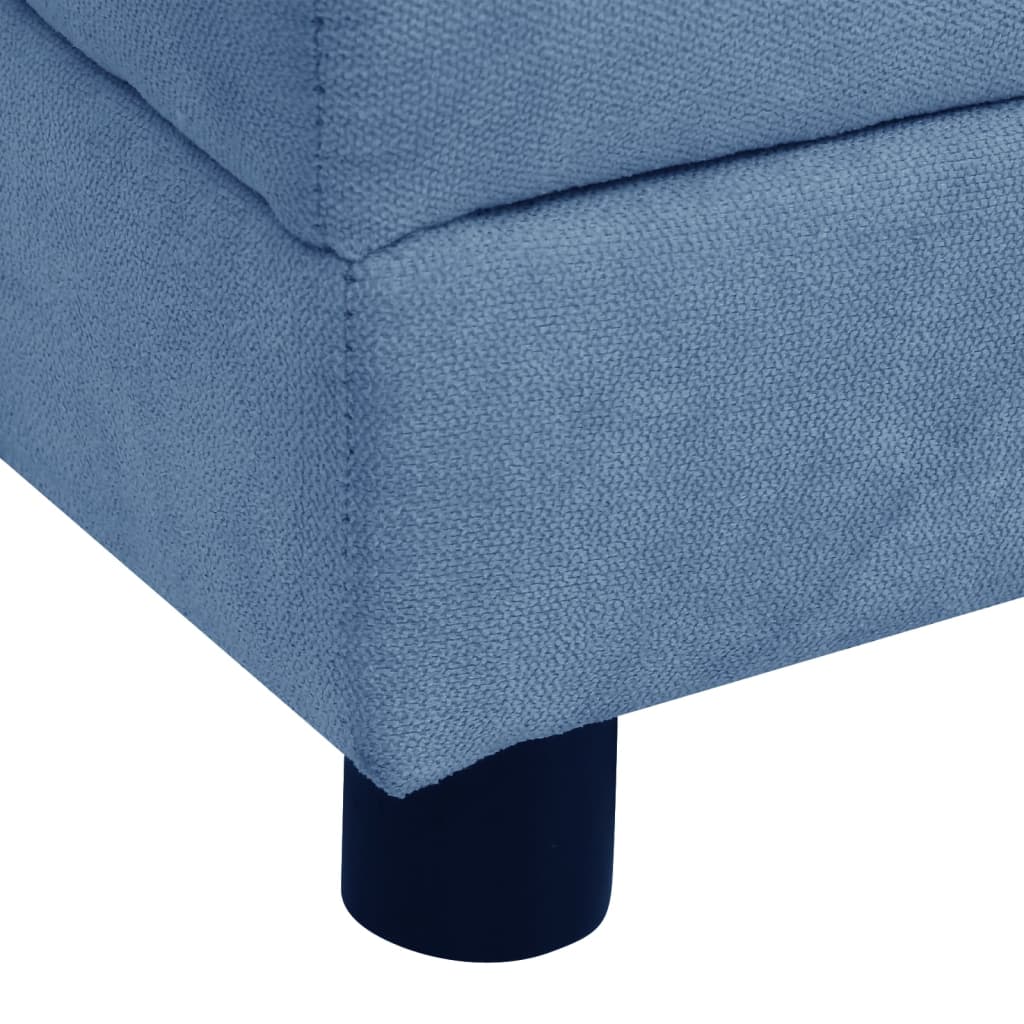 Hondenbank met kussen 83x44x44 cm pluche blauw