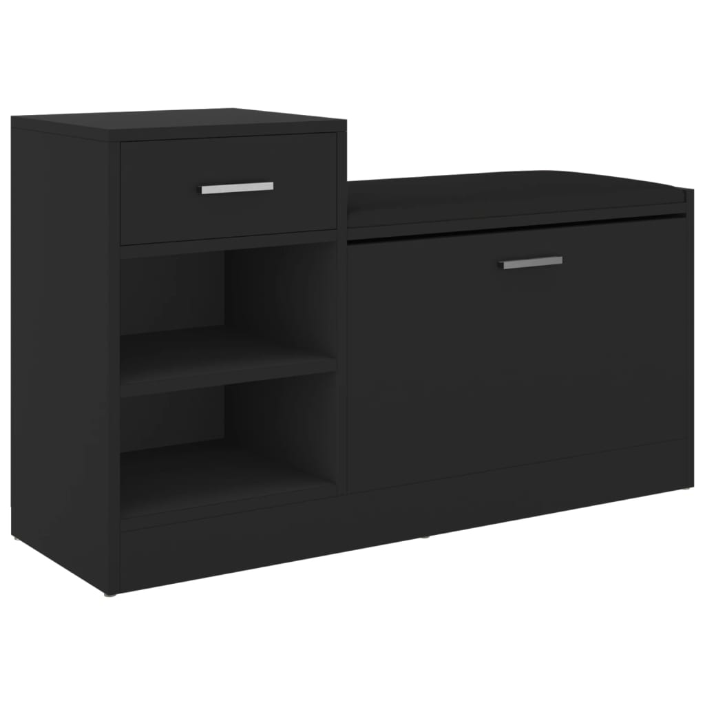 Schoenenbank 94,5x31x57 cm spaanplaat zwart Schoenenrekken | Creëer jouw Trendy Thuis | Gratis bezorgd & Retour | Trendy.nl