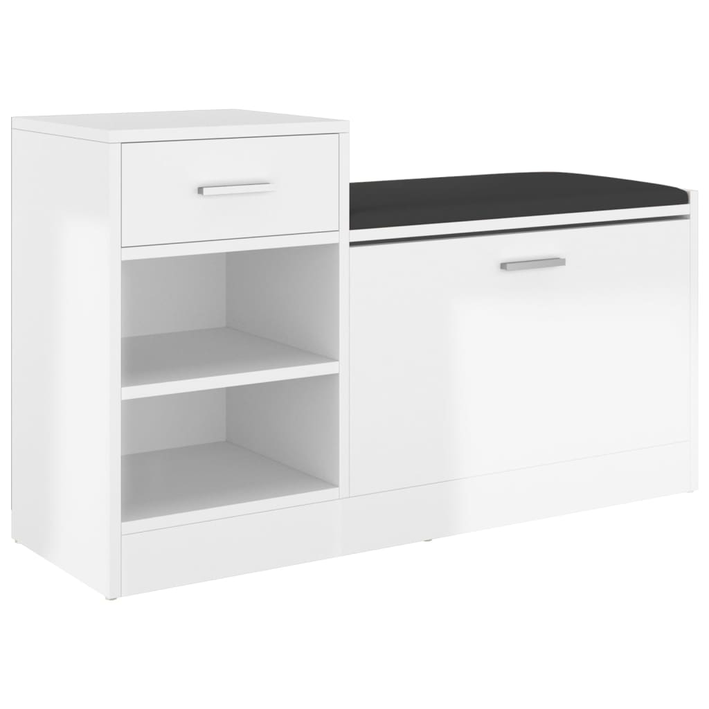 Schoenenbank 94,5x31x57 cm bewerkt hout hoogglans wit Schoenenrekken | Creëer jouw Trendy Thuis | Gratis bezorgd & Retour | Trendy.nl