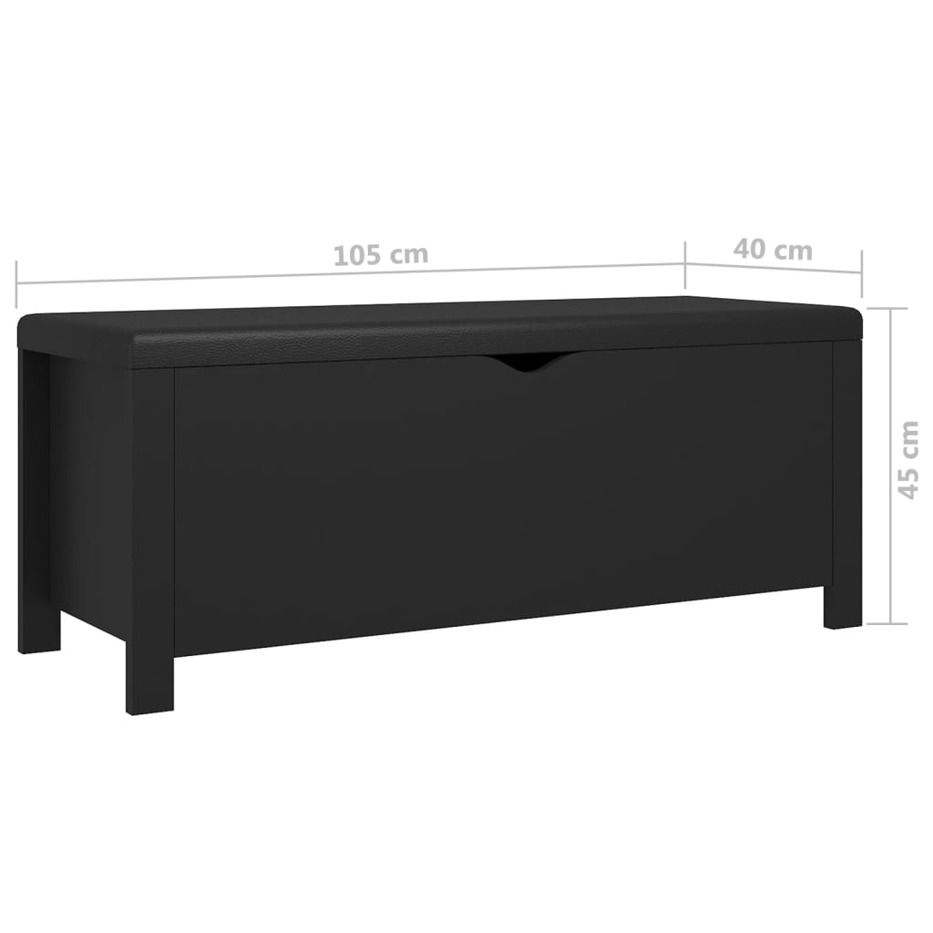 Opbergbox met kussen 105x40x45 cm spaanplaat zwart Opbergkisten | Creëer jouw Trendy Thuis | Gratis bezorgd & Retour | Trendy.nl