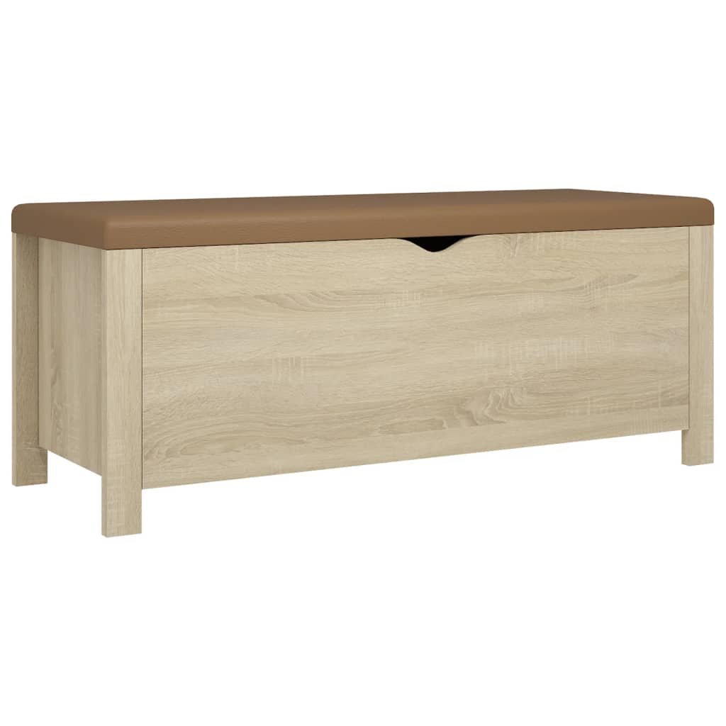 Opbergbox met kussen 105x40x45 cm spaanplaat sonoma eikenkleur Opbergkisten | Creëer jouw Trendy Thuis | Gratis bezorgd & Retour | Trendy.nl