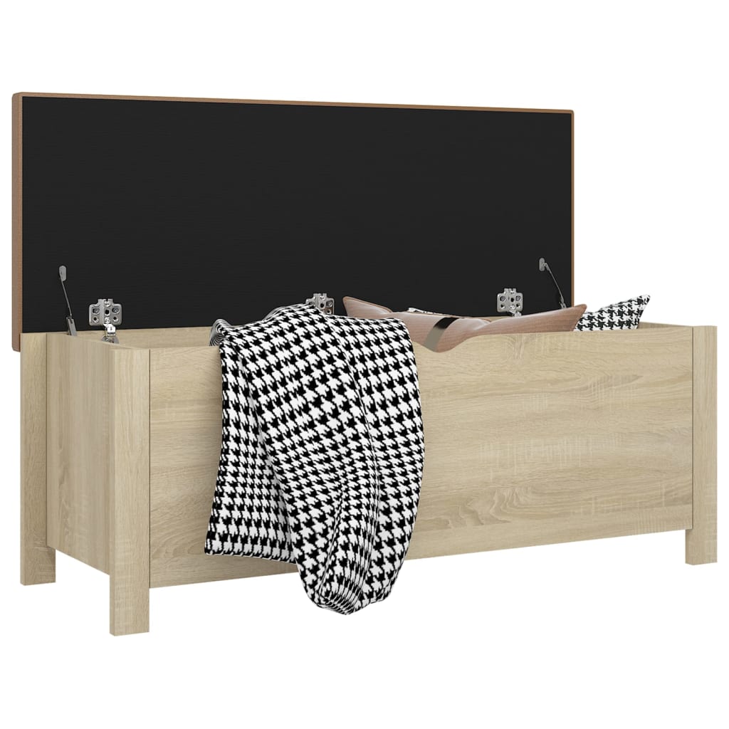 Opbergbox met kussen 105x40x45 cm spaanplaat sonoma eikenkleur Opbergkisten | Creëer jouw Trendy Thuis | Gratis bezorgd & Retour | Trendy.nl