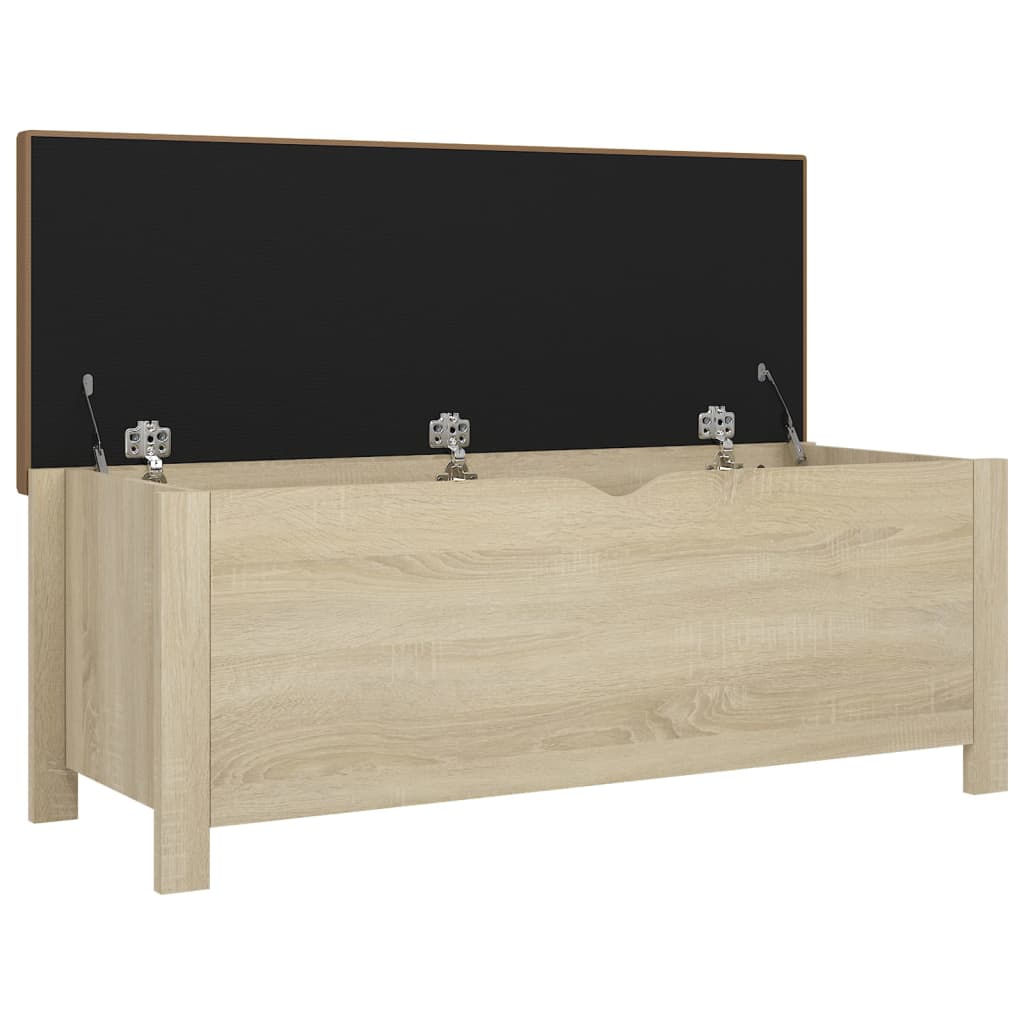 Opbergbox met kussen 105x40x45 cm spaanplaat sonoma eikenkleur Opbergkisten | Creëer jouw Trendy Thuis | Gratis bezorgd & Retour | Trendy.nl