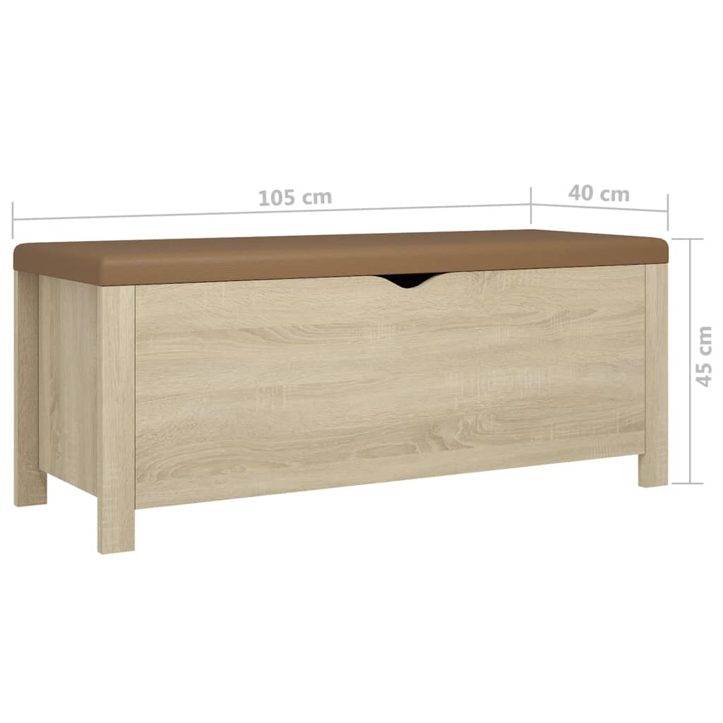 Opbergbox met kussen 105x40x45 cm spaanplaat sonoma eikenkleur Opbergkisten | Creëer jouw Trendy Thuis | Gratis bezorgd & Retour | Trendy.nl