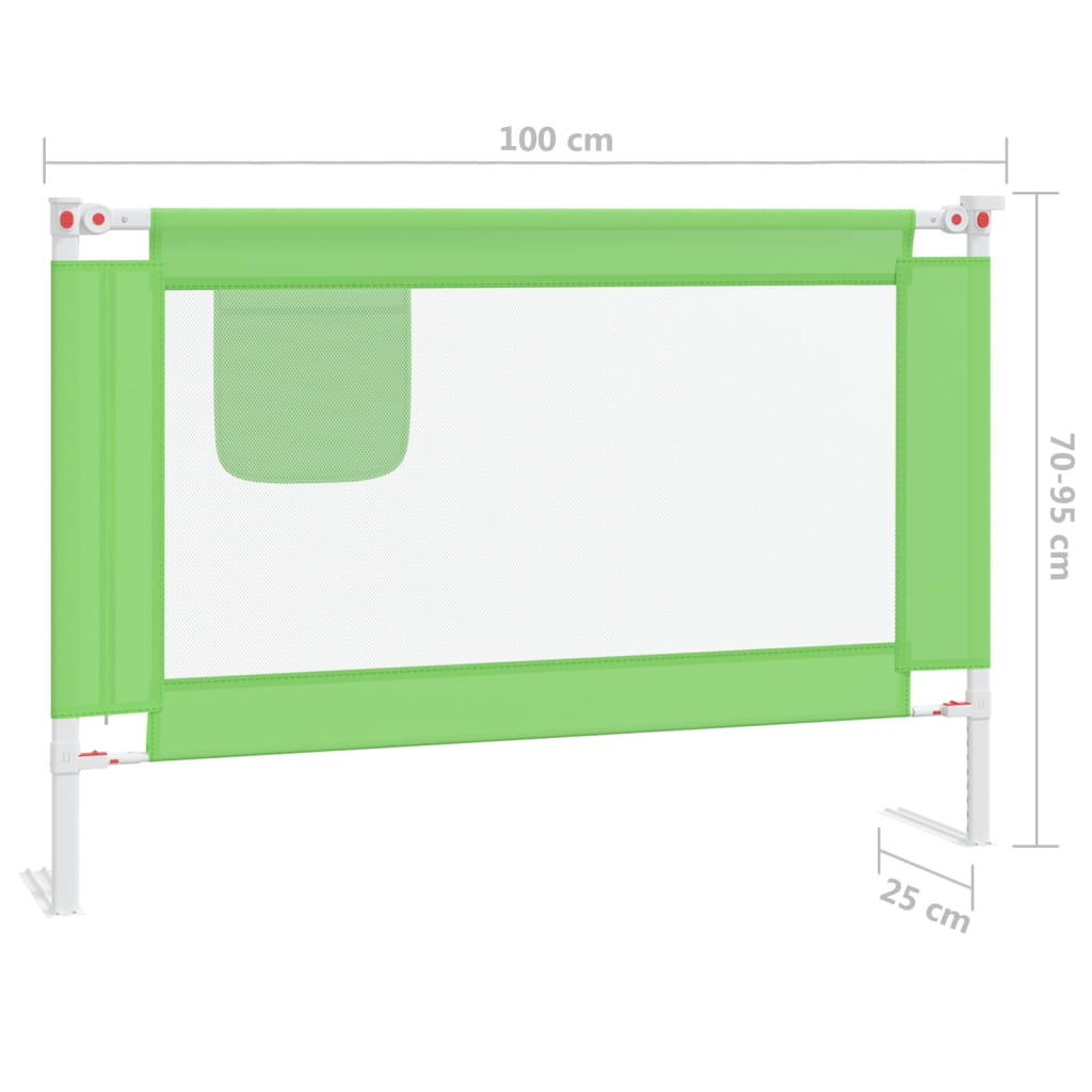 Bedhekje peuter 100x25 cm stof groen Veiligheidsrails voor baby's | Creëer jouw Trendy Thuis | Gratis bezorgd & Retour | Trendy.nl