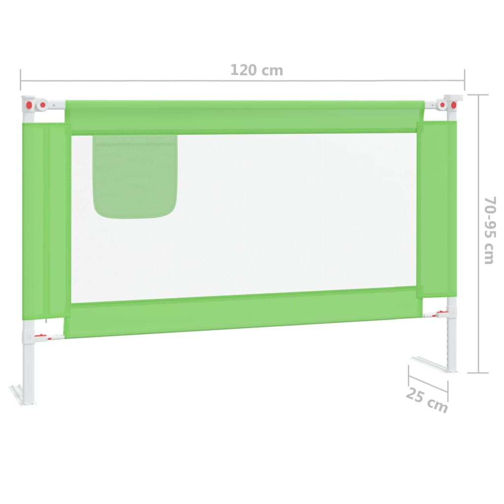 Bedhekje peuter 120x25 cm stof groen Veiligheidsrails voor baby's | Creëer jouw Trendy Thuis | Gratis bezorgd & Retour | Trendy.nl