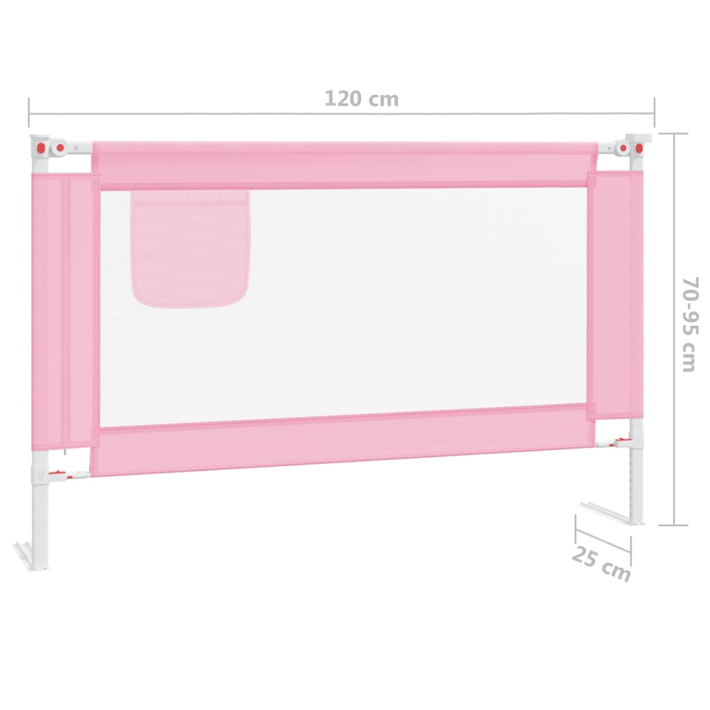 Bedhekje peuter 120x25 cm stof roze Veiligheidsrails voor baby's | Creëer jouw Trendy Thuis | Gratis bezorgd & Retour | Trendy.nl