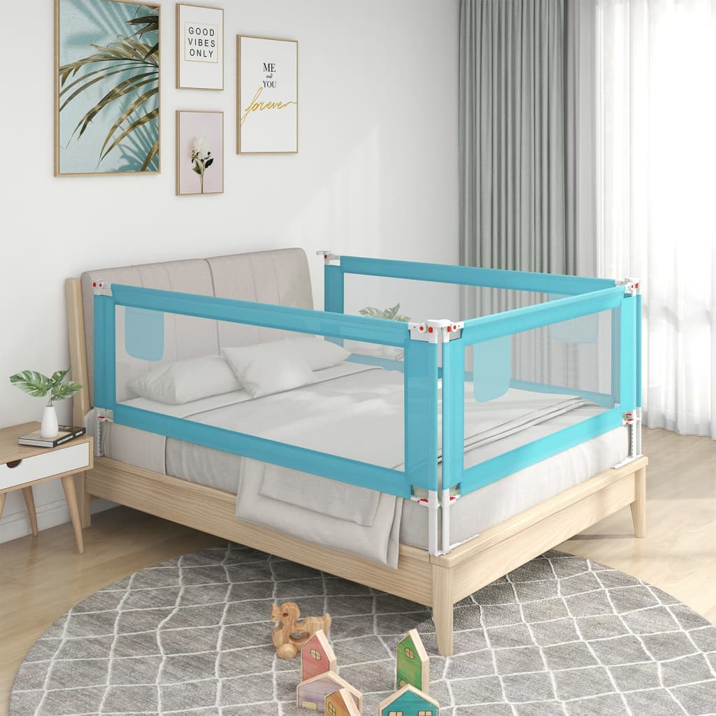 Bedhekje peuter 100x25 cm stof blauw Veiligheidsrails voor baby's | Creëer jouw Trendy Thuis | Gratis bezorgd & Retour | Trendy.nl