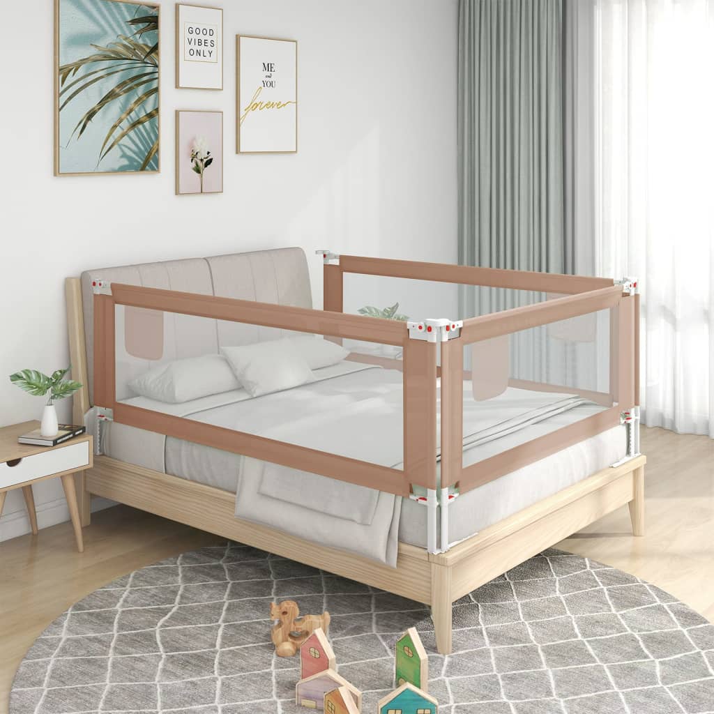 Bedhekje peuter 160x25 cm stof taupe Veiligheidsrails voor baby's | Creëer jouw Trendy Thuis | Gratis bezorgd & Retour | Trendy.nl