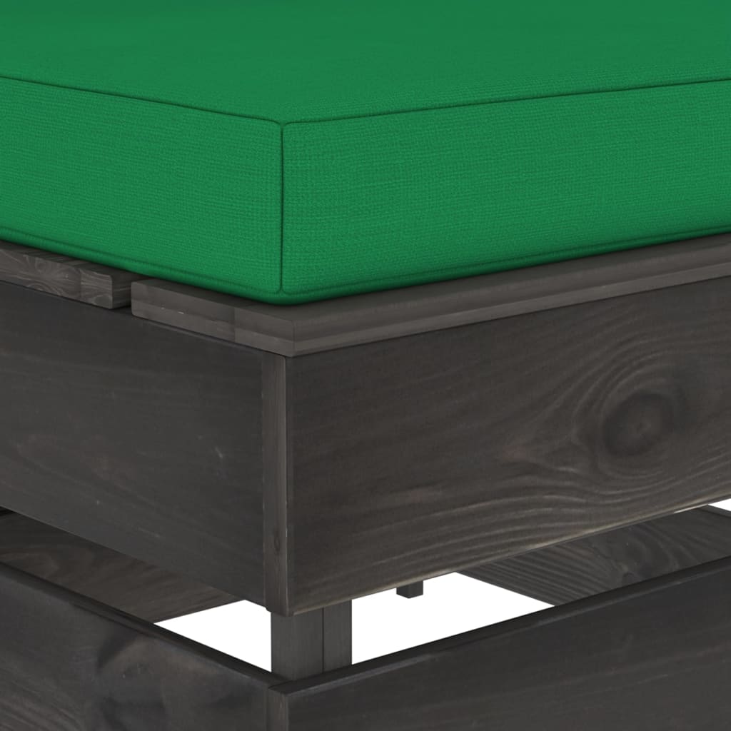 Hocker sectioneel met kussen grijs geïmpregneerd hout Modulaire tuinbanken | Creëer jouw Trendy Thuis | Gratis bezorgd & Retour | Trendy.nl