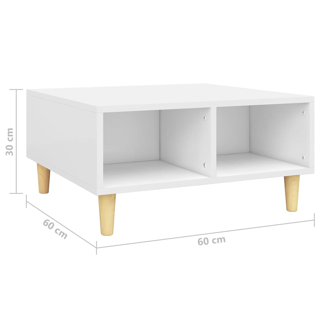 Salontafel 60x60x30 cm bewerkt hout wit