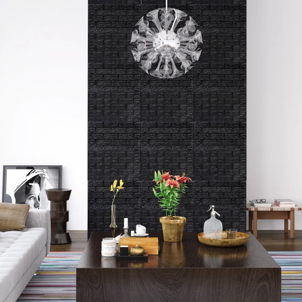 3D-behang zelfklevend 40 st bakstenen zwart Behang | Creëer jouw Trendy Thuis | Gratis bezorgd & Retour | Trendy.nl
