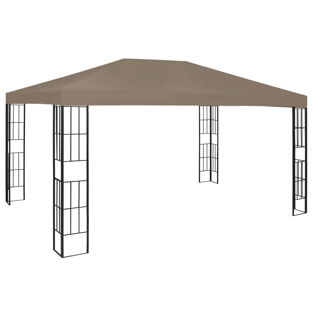 Prieel met LED-lichtslinger 4x3 m taupe Partytenten & prieëlen | Creëer jouw Trendy Thuis | Gratis bezorgd & Retour | Trendy.nl