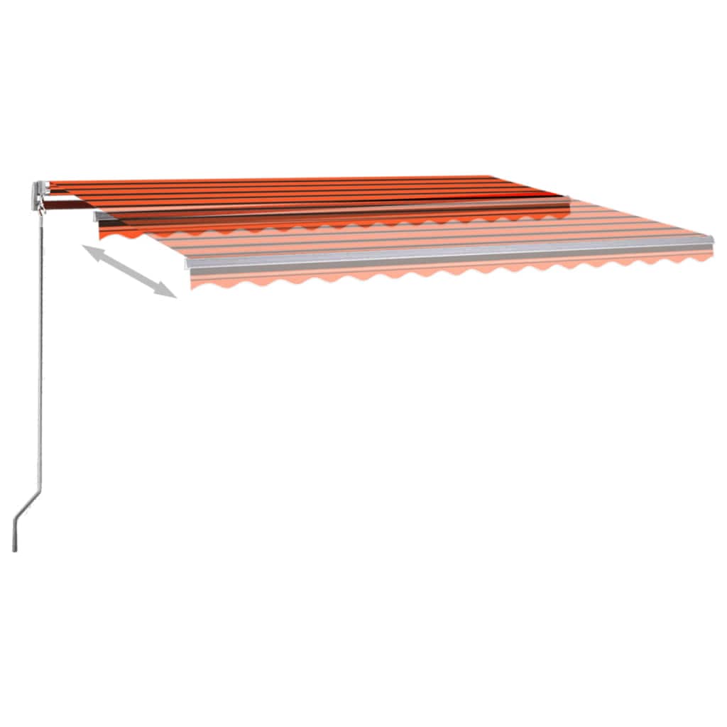 Luifel vrijstaand automatisch 450x300 cm oranje en bruin Zonwering | Creëer jouw Trendy Thuis | Gratis bezorgd & Retour | Trendy.nl