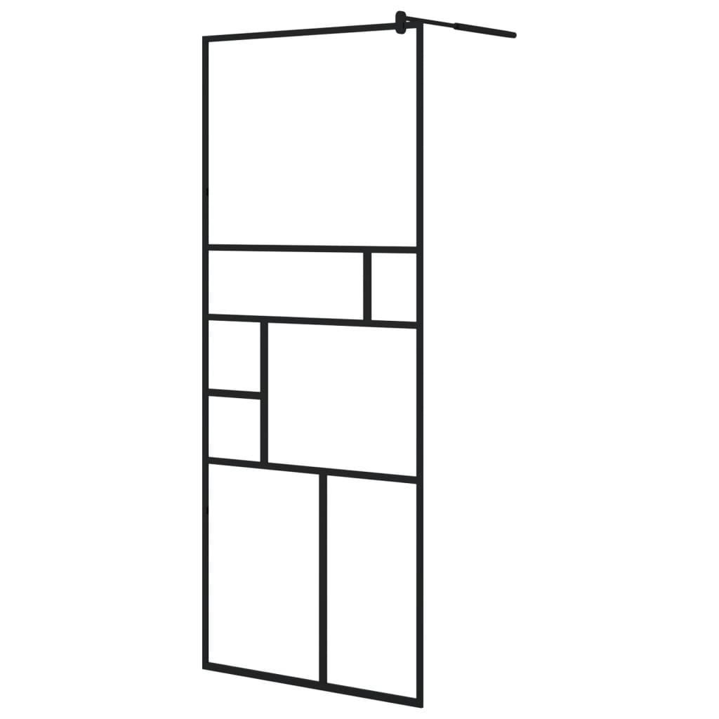 Inloopdouchewand 80x195 cm ESG-glas transparant en zwart Douchewanden & -muren | Creëer jouw Trendy Thuis | Gratis bezorgd & Retour | Trendy.nl