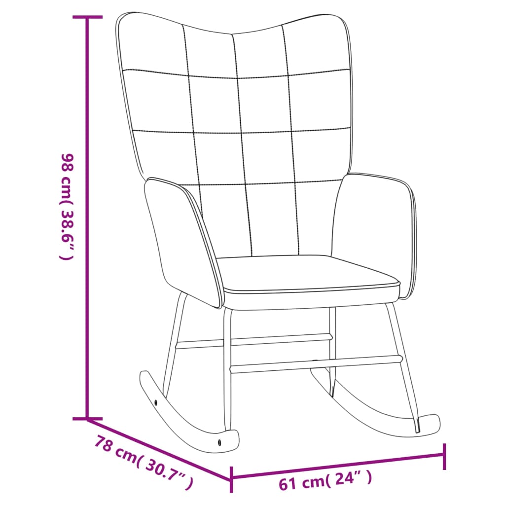 Schommelstoel fluweel en PVC zwart Schommelstoelen | Creëer jouw Trendy Thuis | Gratis bezorgd & Retour | Trendy.nl