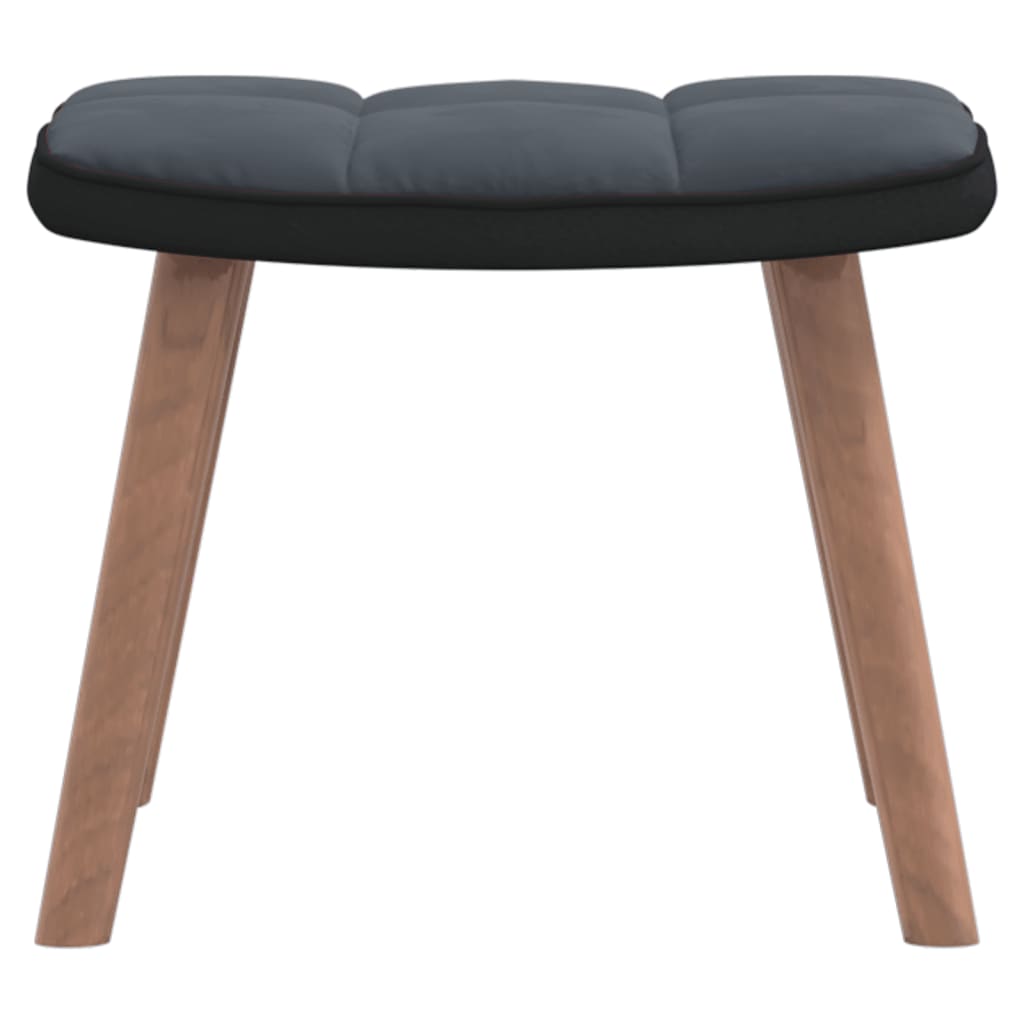 Schommelstoel met voetenbank fluweel en PVC donkergrijs Schommelstoelen | Creëer jouw Trendy Thuis | Gratis bezorgd & Retour | Trendy.nl