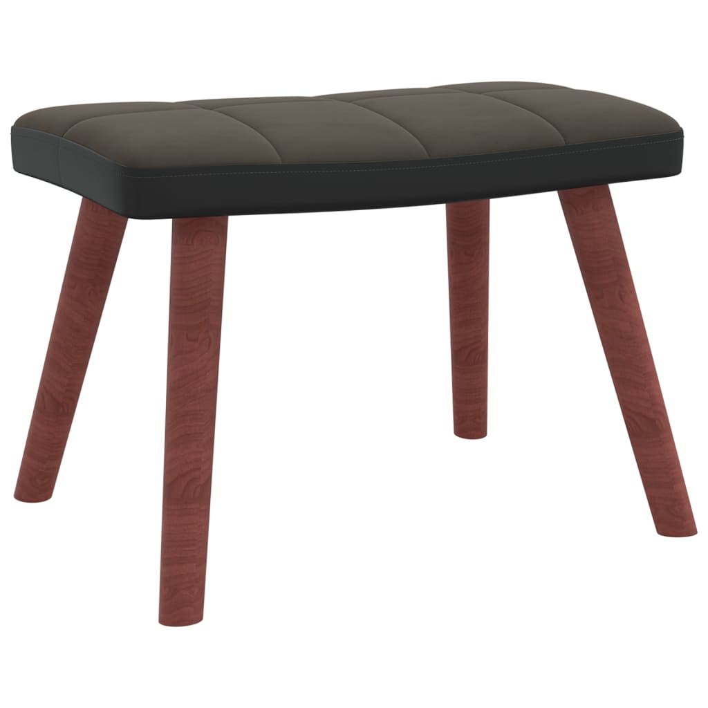 Schommelstoel met voetenbank fluweel en PVC donkergrijs Schommelstoelen | Creëer jouw Trendy Thuis | Gratis bezorgd & Retour | Trendy.nl