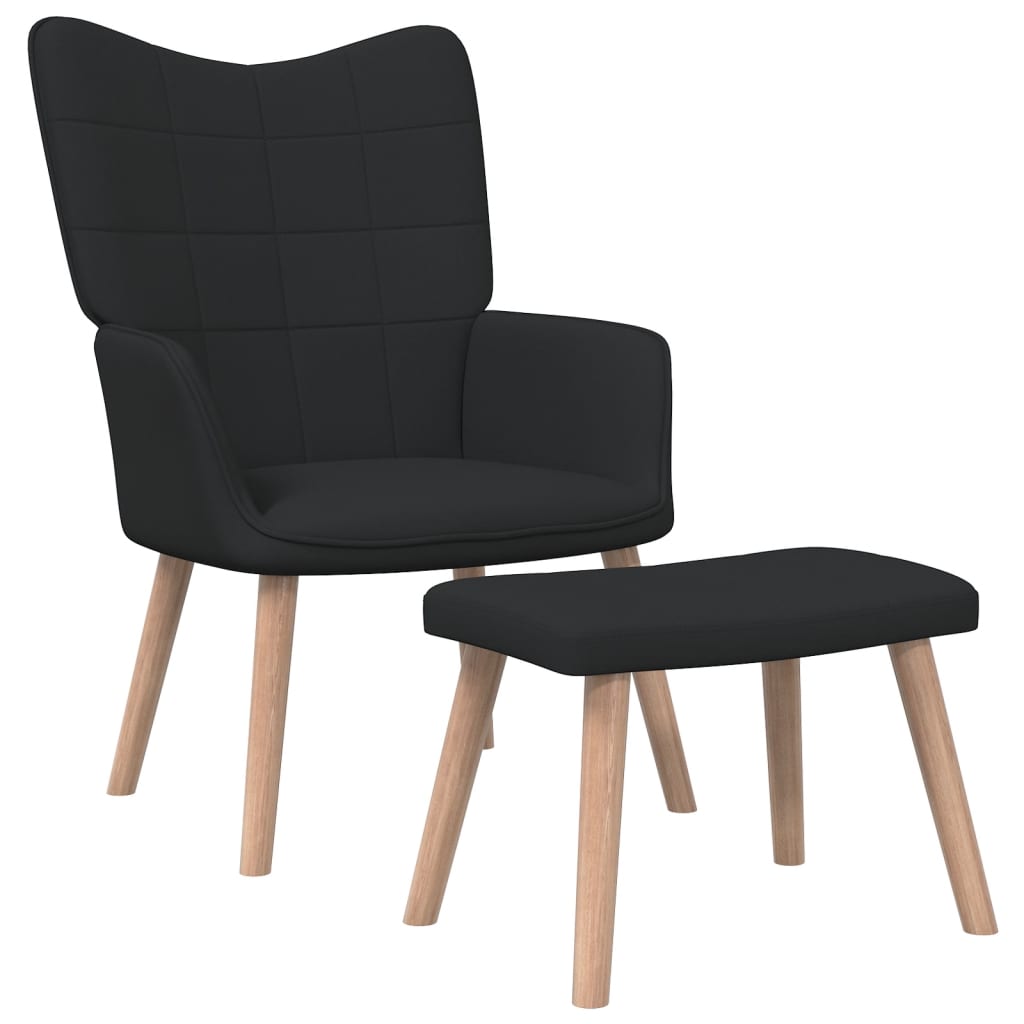 Relaxstoel met voetenbank stof zwart Fauteuils & Relaxfauteuils | Creëer jouw Trendy Thuis | Gratis bezorgd & Retour | Trendy.nl