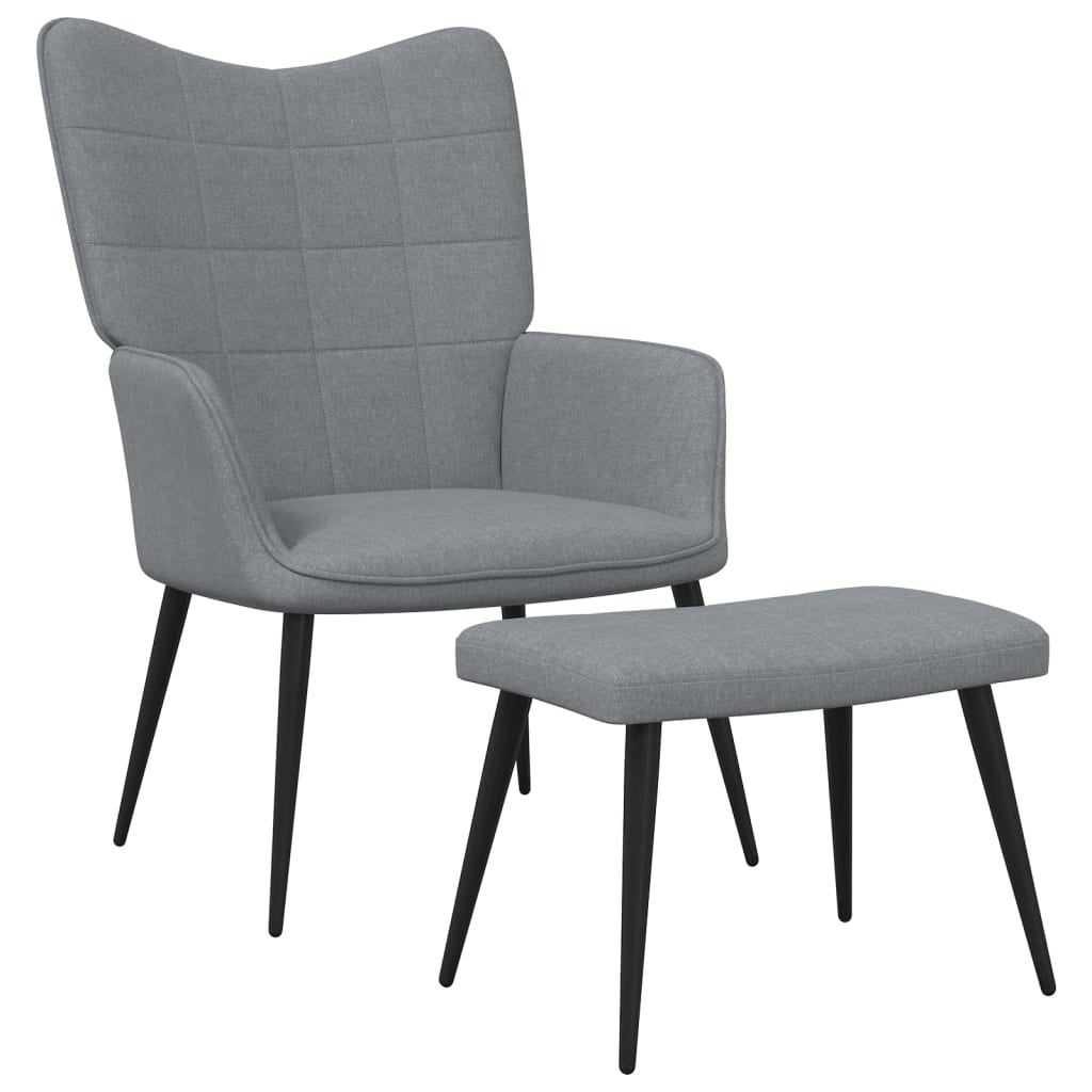 Relaxstoel met voetenbank stof lichtgrijs Fauteuils & Relaxfauteuils | Creëer jouw Trendy Thuis | Gratis bezorgd & Retour | Trendy.nl